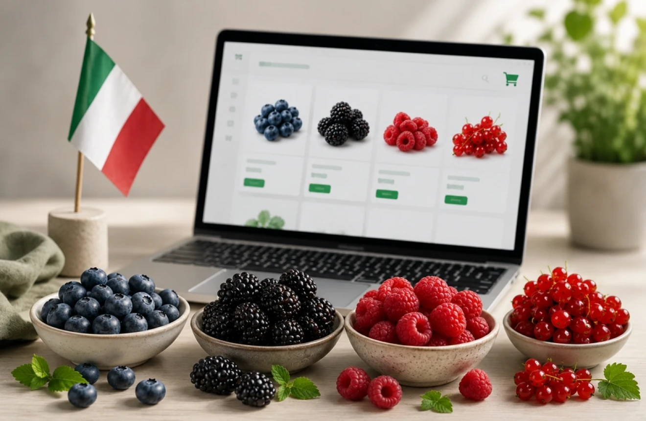 Settimana 22/2026: piccoli frutti online in Italia, variazione prezzi -1,2% nella GDO online-image