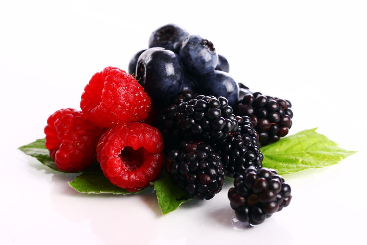 blackberries, raspberries and blueberries