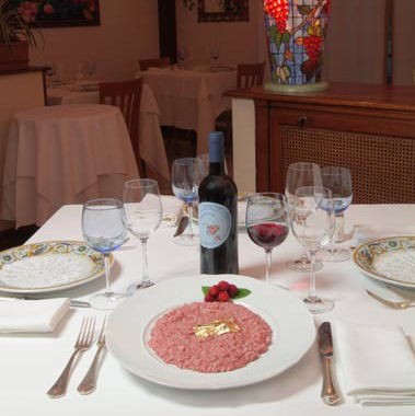 Tortona Fragrant Strawberry Risotto and Champagne.