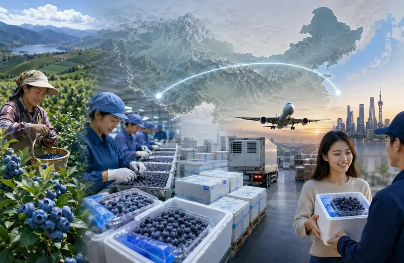 In Cina i mirtilli si vendono in diretta: Douyin, Yunnan e consegne in 24 ore cambiano le regole del mercato-image