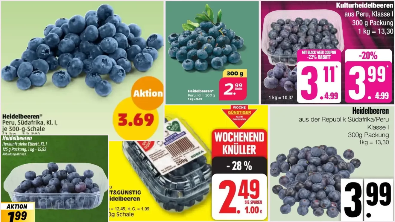 Prezzi raddoppiati e promozioni più che dimezzate per i mirtilli in Germania-image