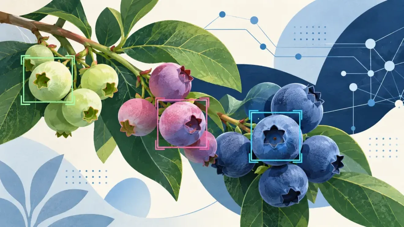 Blueberries: lightweight AI distinguishes maturity stages in field images-image